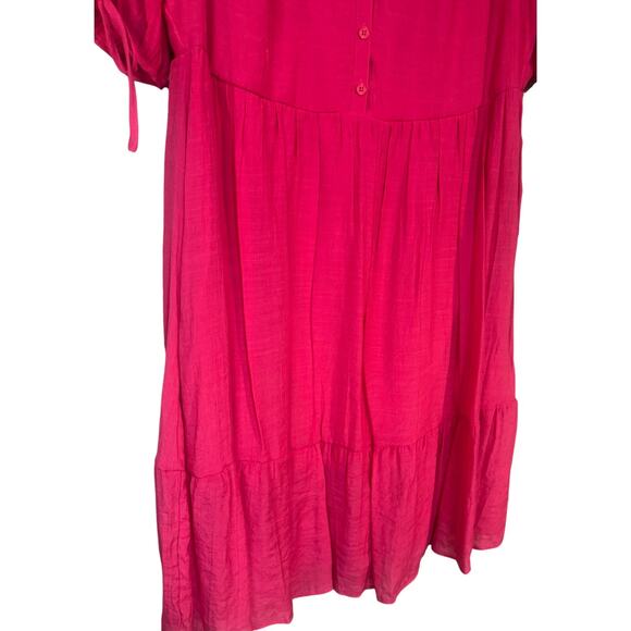 NWT Marissa Olivia Women’s Sz Large Pink Midi Dress Ruffle Skirt Church Casual - Picture 3 of 7